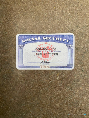 Download USA SSN photolook stone table background FRONT Photoshop template